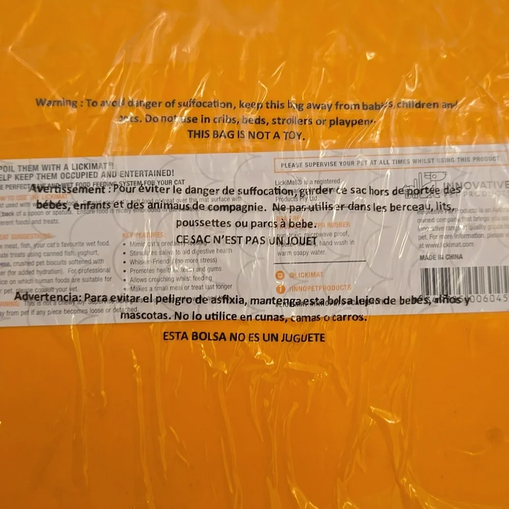LickiMat Orange Pet Feeding Mat